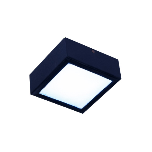 Plafon cuadrado G9 con vidrio satinado color negro